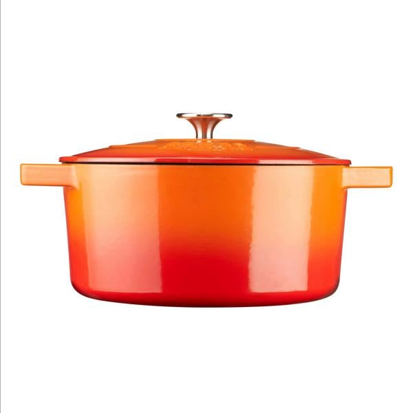 Cooks Professional 26cm Cast Iron Casserole | Orange