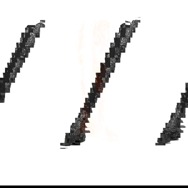 Embassy London Rubix - Black & Burgundy - Women's full length zip long boot