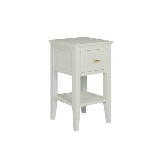 Wyld Haus Emma Mist Grey Wood Grain 1 Drawer Bedside Table