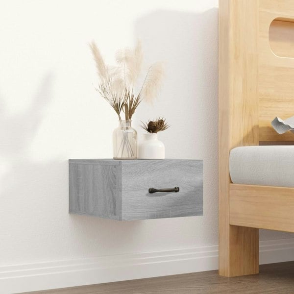 Berkfield Wall-mounted Bedside Cabinet Grey Sonoma 35x35x20 cm