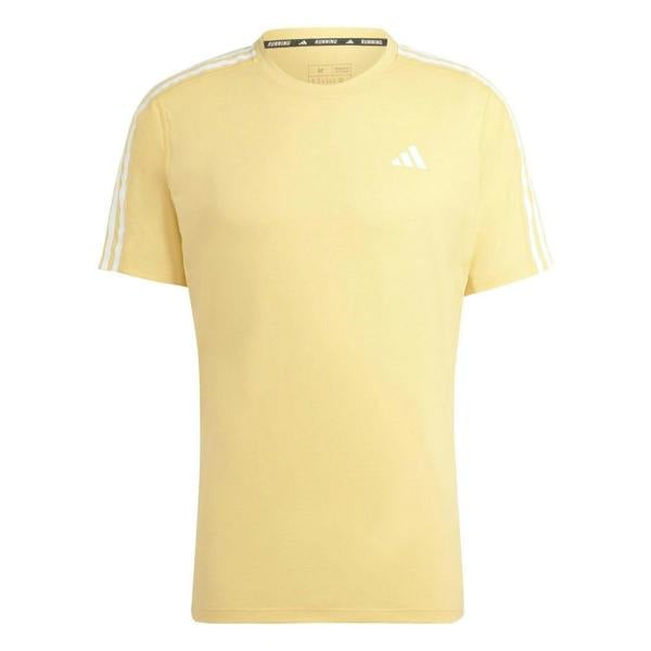 Adidas Mens Own The Run Stripe T-Shirt - Yellow - 