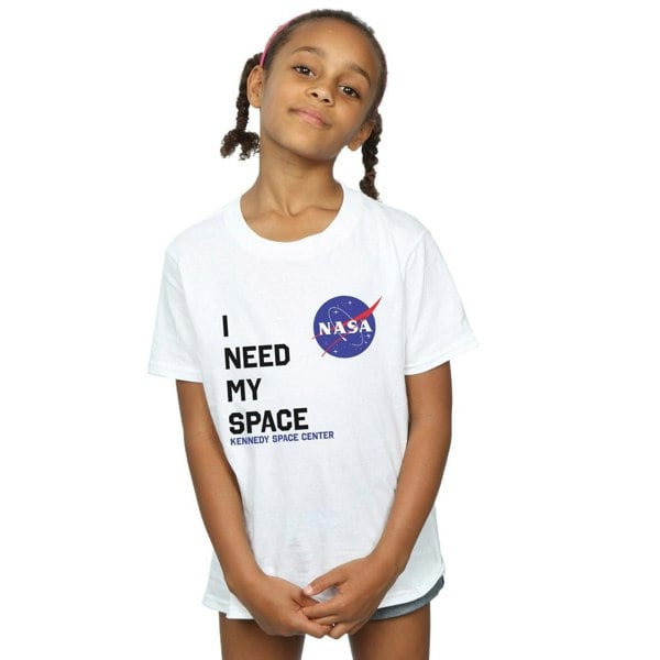 NASA Girls I Need My Space Cotton T-Shirt - White