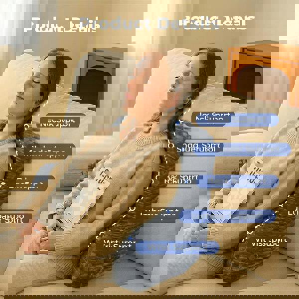 Lavio Backrest Reading Pillow Lumbar Support Arm Seat Cushion Machine Washable