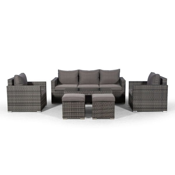 Giardino Sydney Rattan 5 Seater Sofa Set with Coffee Table and 2 Stools