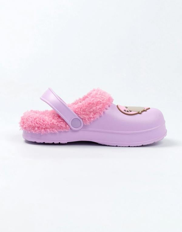 Pusheen Girls Purple Heart Clogs