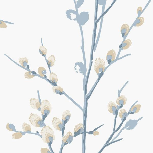 Laura Ashley Pussy Willow Wallpaper - Seaspray - 10m