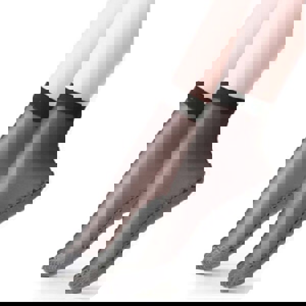 Anysox 10 Pairs Free Size Fashion Socks High Quality Velvet Silk Spring Summer Breathable Soft Cotton Bottom Wicking Slip-resistant for Women Black