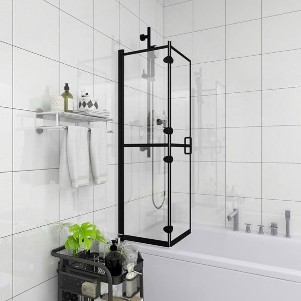 Berkfield Folding Shower Enclosure ESG 100x140 cm Black