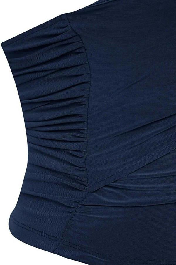WOVCOR Strapless Knitted Elegant Blouse with Accessory Details