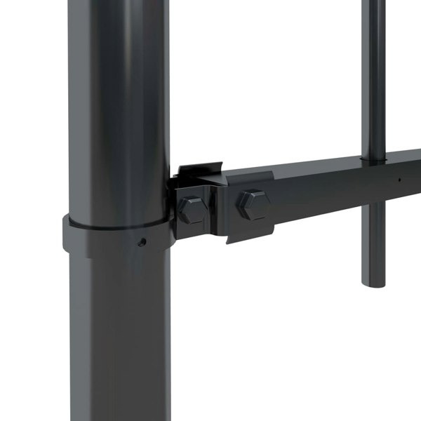 Berkfield Garden Fence with Spear Top Steel 10.2x1.5 m Black
