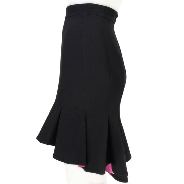 Alexander McQueen black pink peplum hem skirt 