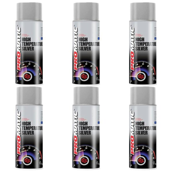 Promatic 6X Promatic Silver High Temperature Spray Paint 400ml