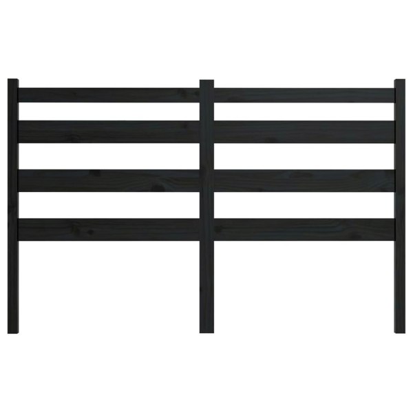 Berkfield Bed Headboard Black 126x4x100 cm Solid Wood Pine