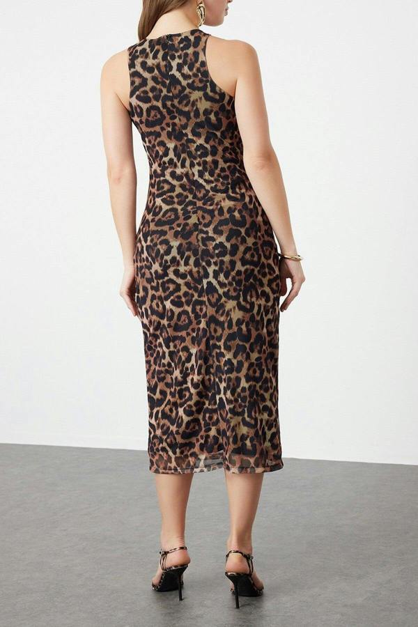 WOVCOR Knitted Tulle Elegant Evening Dress
