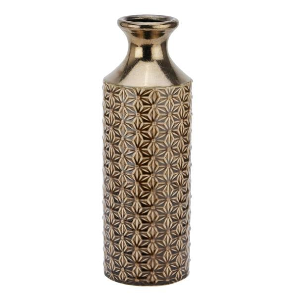 Hill Interiors Seville Collection Deco Motif Vase - Caramel - 