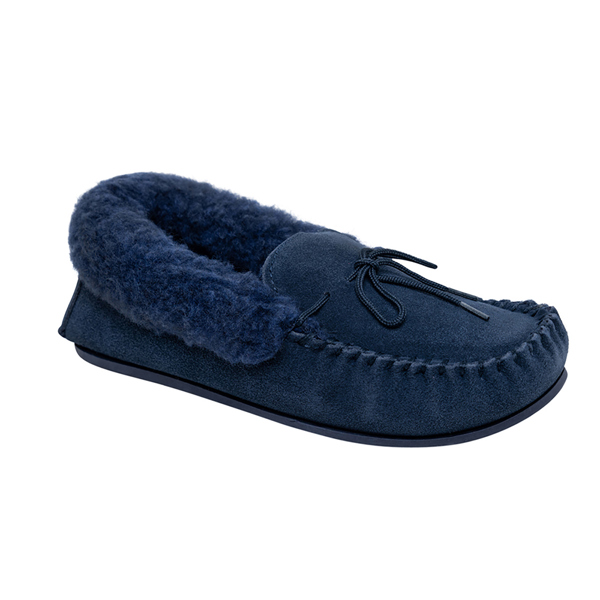 Nordvek Womens Sheepskin Suede Moccasin Slippers