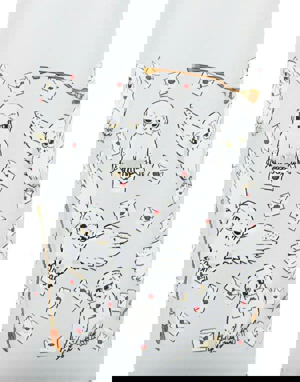 Harry Potter Unisex Silver Hedwig With Letters All Over Print Screw Water Bottle (One Size)