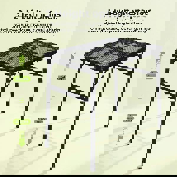 Levede Folding Camping Table Adjustable Height Aluminium Picnic Desk Black 90cm