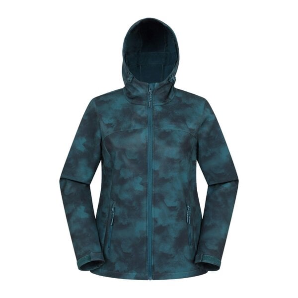 Mountain Warehouse Womens Exodus Printed Water Resistant Soft Shell Jacket - Green