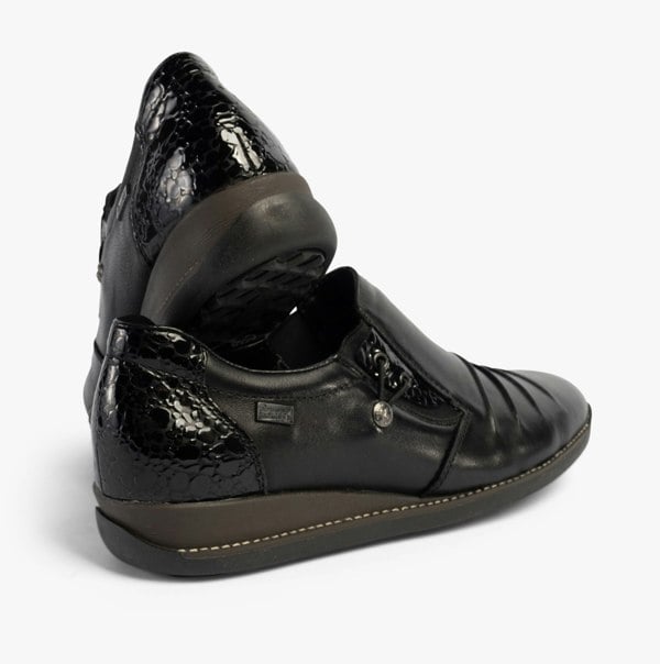 Rieker Womens Moccasin Shoes - Black (44254-00)