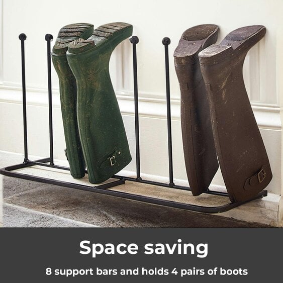 Neo Steel Black Powder Coated Boot Rack - Holds 4 Pairs
