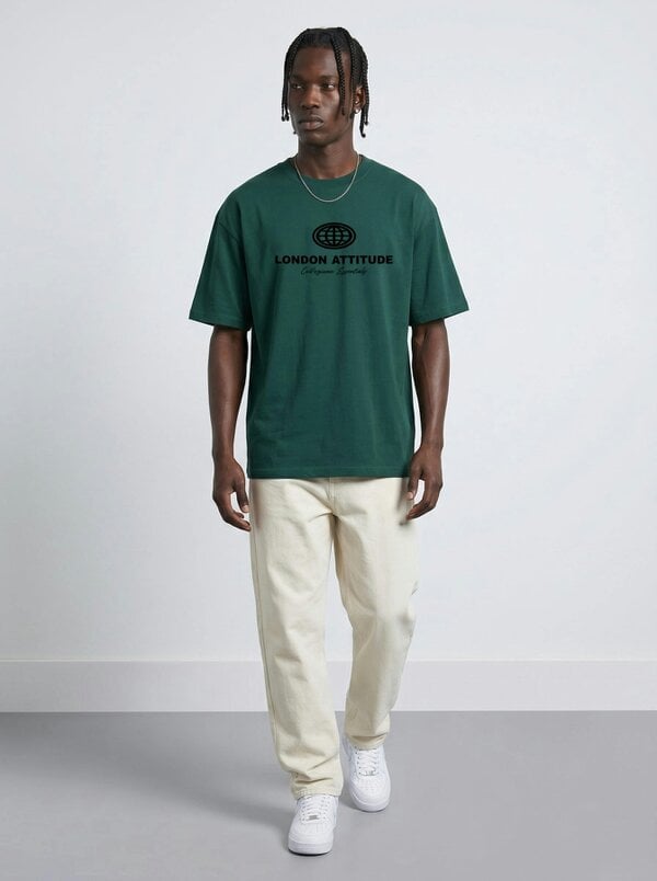 London Attitude Essential Globe Logo Premium Organic Cotton T-Shirt - Glazed Green