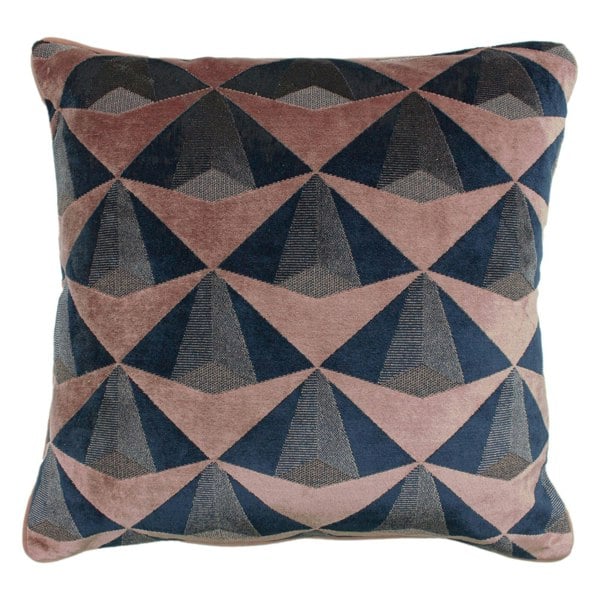 Paoletti Leveque Jacquard Velvet Cushion Cover - Blush/Navy