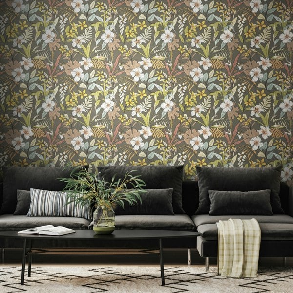 Hoopla Walls Oasis - Mink & Sage 10m Wallpaper