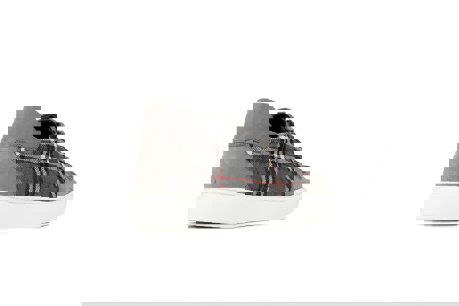 Embassy London Strada - Grey Tartan - Men's Tartan Suede & Leather Trainer