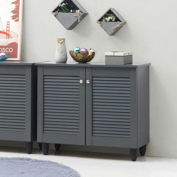 Timber Art Design Modern Shoe Storage Cabinet 2 Doors Footwear Stand Rack Unit Cupboard