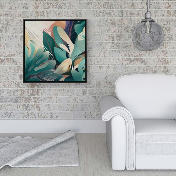 Warren Reed Abstract Tropical Leaves Framed Canvas