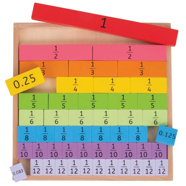 Bigjigs Toys Wooden Fractions Tray