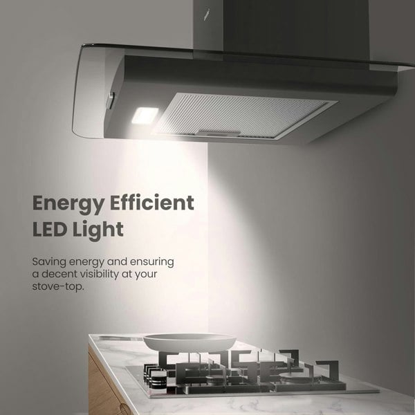 60cm Chimney Cooker Range Hood Kitchen Extractor with 3-Speed Modes Living and Home 