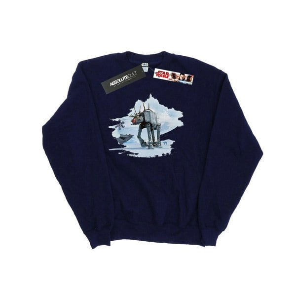 Star Wars Boys Christmas AT-AT Reindeer Sweatshirt - Navy Blue