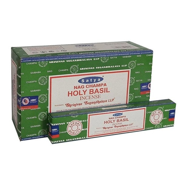 Serano Set of 12 Packets of Holy Basil Incense Sticks by Satya