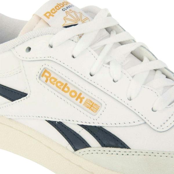 Reebok Mens Club C Revenge Flat Trainers - White/Navy - 