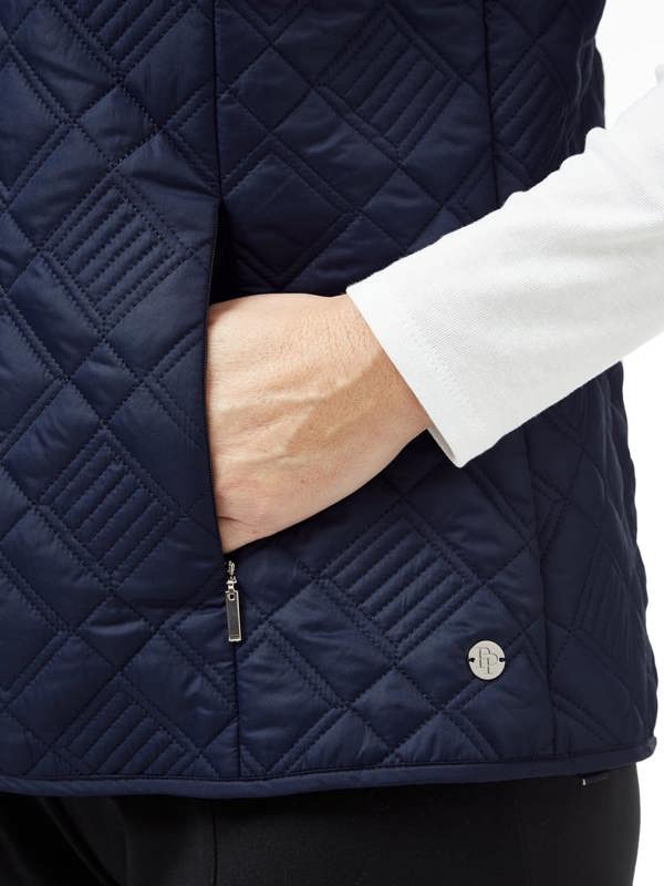 PennyPlain Diamond Quilt Gilet - French Navy