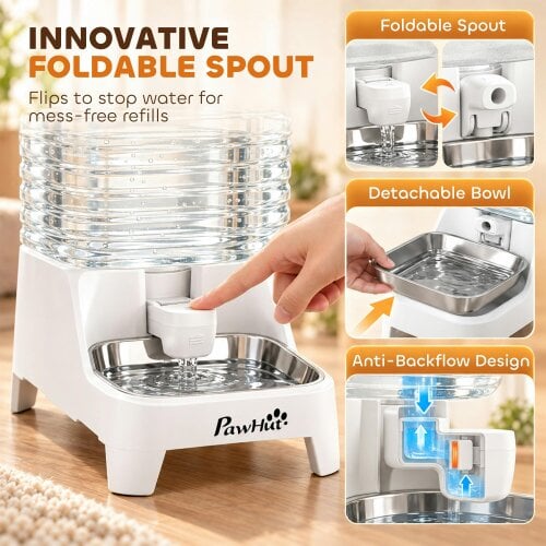 PawHut Automatic Pet Water Dispenser, 8L Gravity Dog Water Dispenser