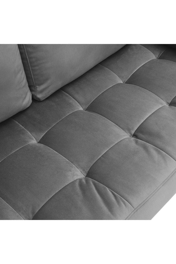 Living and Home 2-Seat Velvet Sofa with Bolster Pillows