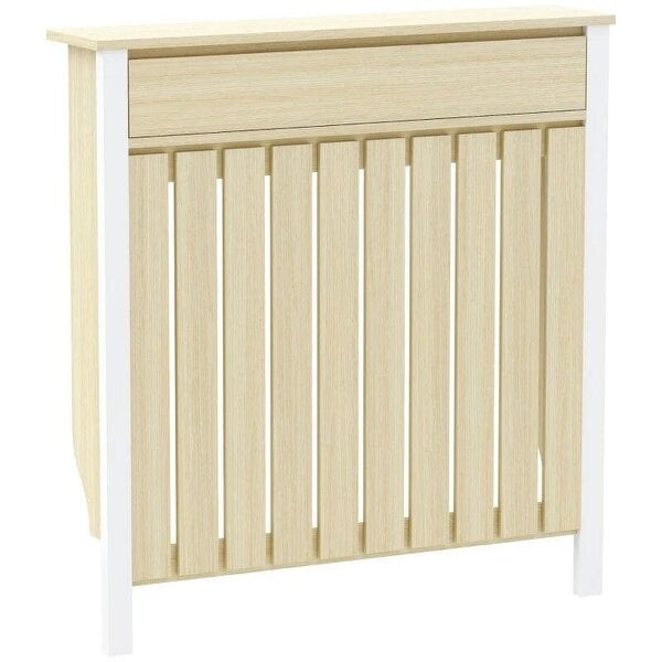 Bobobiy 93 x 88.5cm Rustic-Look Radiator Cover - Oak