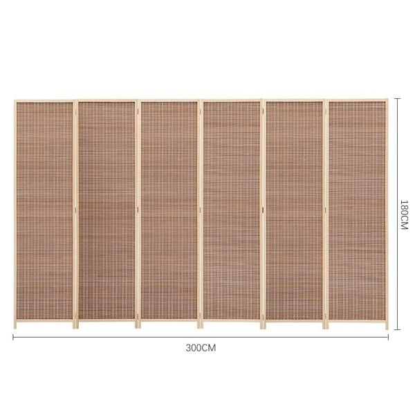 Brown Bamboo Woven 6-Panel Folding Room Divider Room Dividers Living and Home