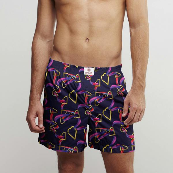 HEART COTTON POPLIN PRINT BOXER SHORTS - Premium Men's Patterned Shirt by Claudio Lugli | Bold Design, Tailored Fit, Best Printed Shirts