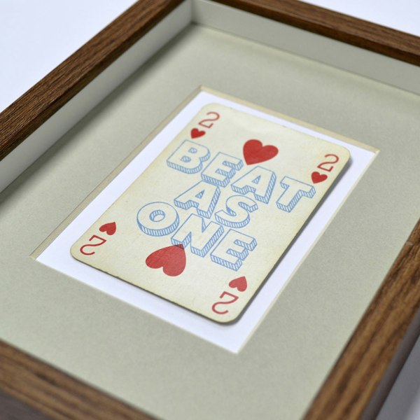 Hands & Hearts Two hearts beat as one playing card print