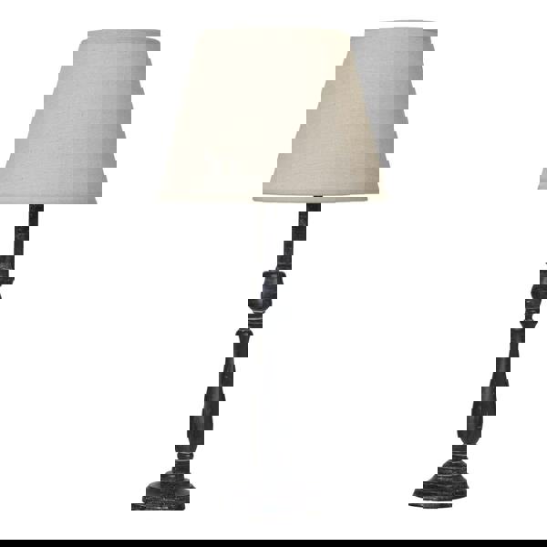 Hill Interiors Ravenna Column Linen Table Lamp (UK Plug) - Grey