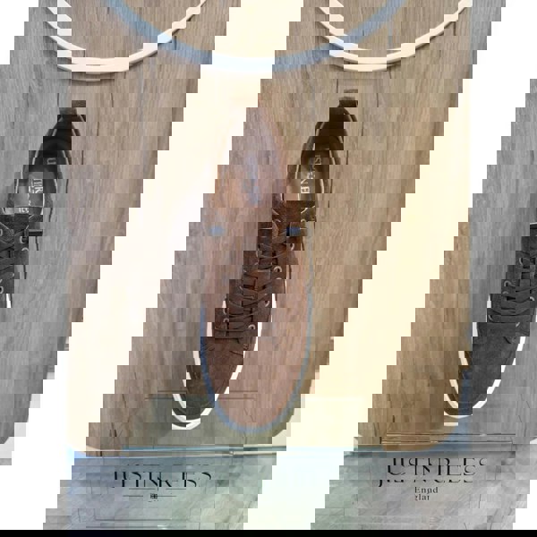 Justin Reess Josh - Men's Brown Suede Leather Trainers