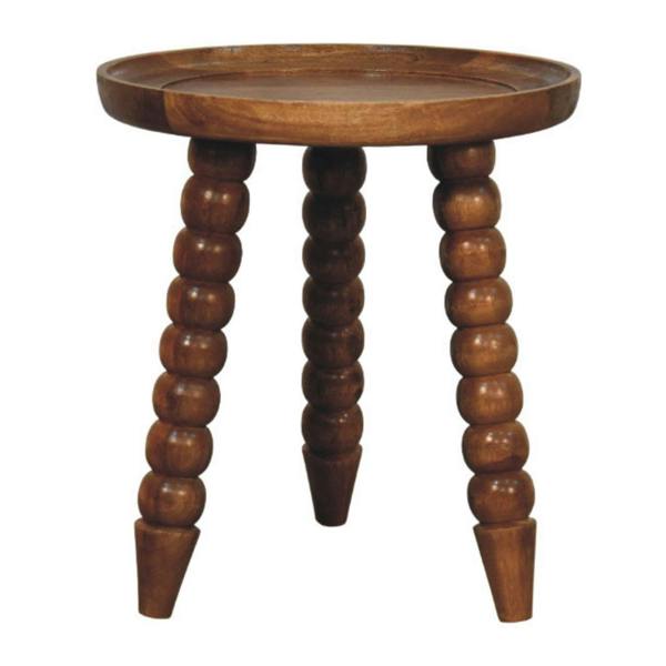 Artisan Furniture Solid Wood Spindle Tray Side Table, Brown