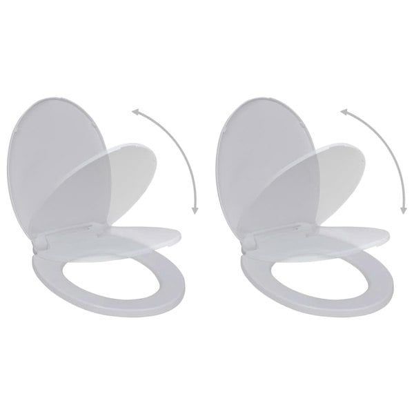 Berkfield Toilet Seats with Soft Close Lids 2 pcs Plastic White