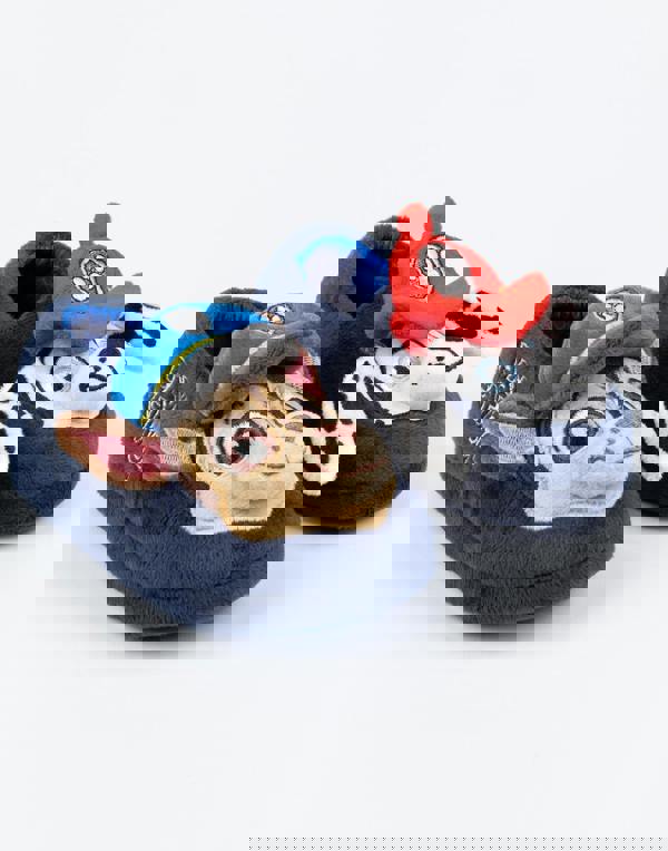 Paw Patrol Boys Blue 3D Characters Applique Slip On Loafer Slippers