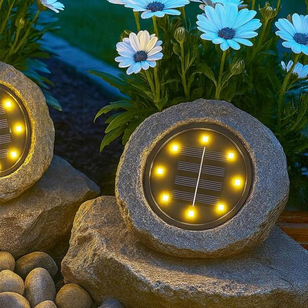 Milagro Rock Solar Lamp 3000K Ip44 Grey
