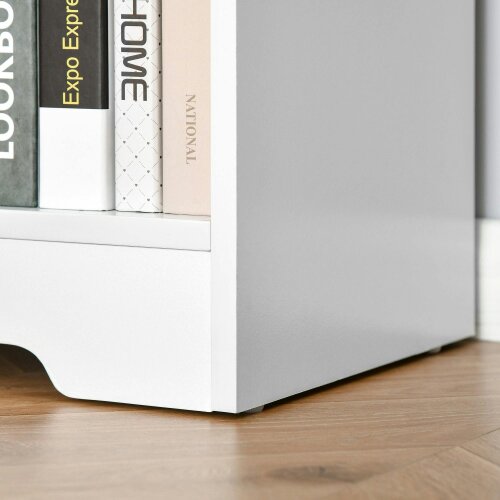 Wyld Haus Sorano Wood White 2 Tier Cube Bookcase With 4 OFauxn Compartments 118 x 29 x 76cm